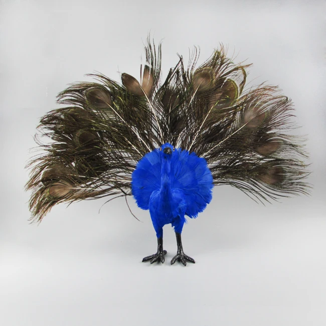 simulation peacock model large 35x50cm, plastic&fur feathers peacock handicraft,home decoration,desk ornaments Xmas gift w5876