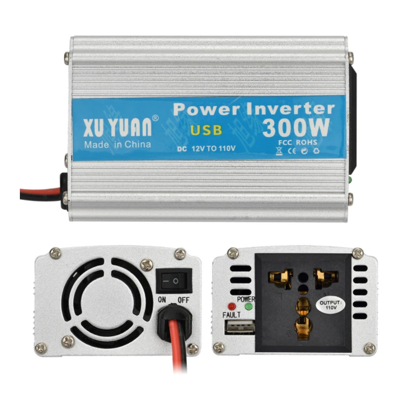 200W/300W Inverter 12V/24V to 110V/220V, Inverter with Fan