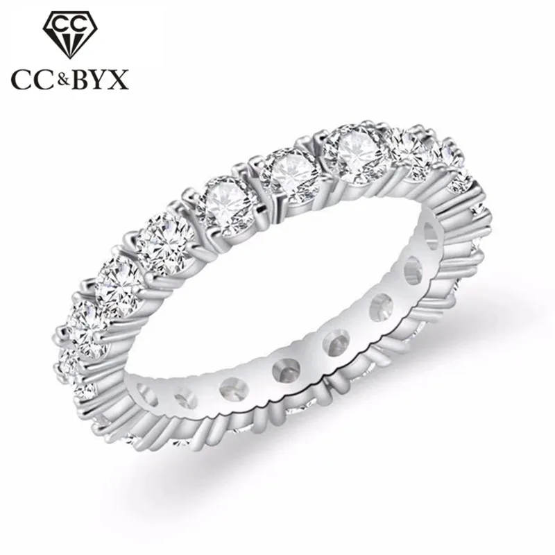 CC Rings For Women White Gold Plated Zirconia Fashion Jewelry Bridal Wedding Engagement Accessories Drop Shipping CC1565