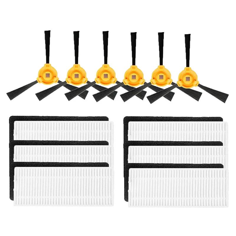 18 قطعة/الوحدة hepa تصفية و رغوة تصفية و الجانب فرشاة ل Ecovacs Deebot N79S N79 Eufy RoboVac 11 فراغ نظافة فلتر فرشاة أجزاء