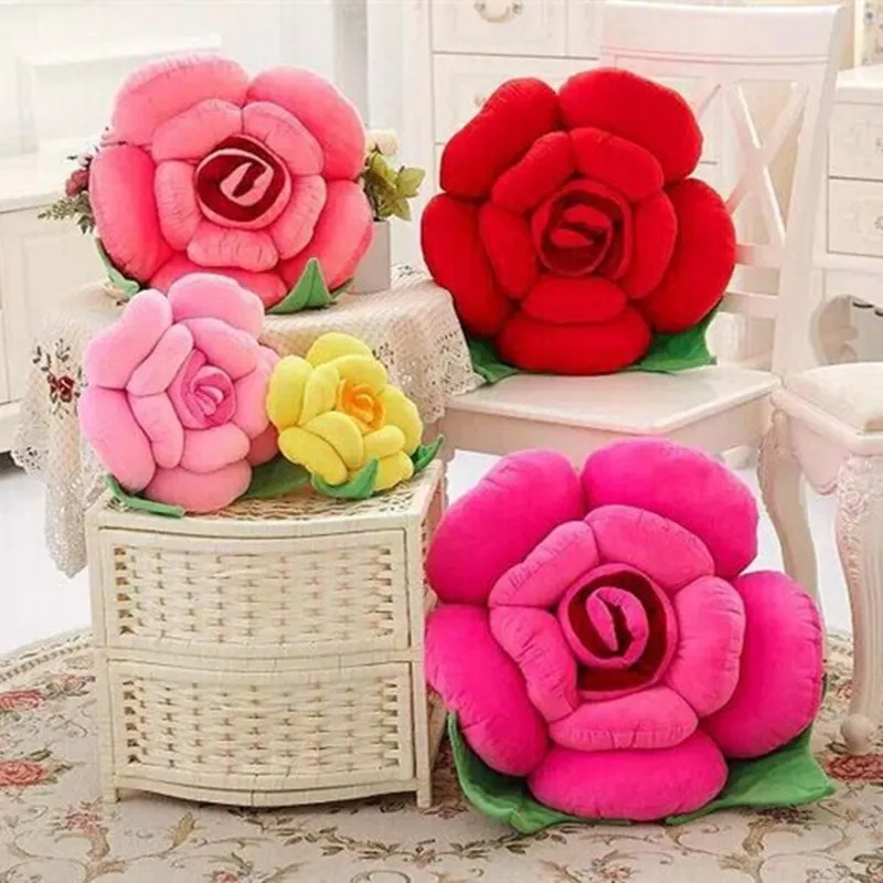 

30cm/40cm/50cm Rrose flower stuffed plush cushion sofa soft throw pillow home decoration stuffed back cushion wedding decoration