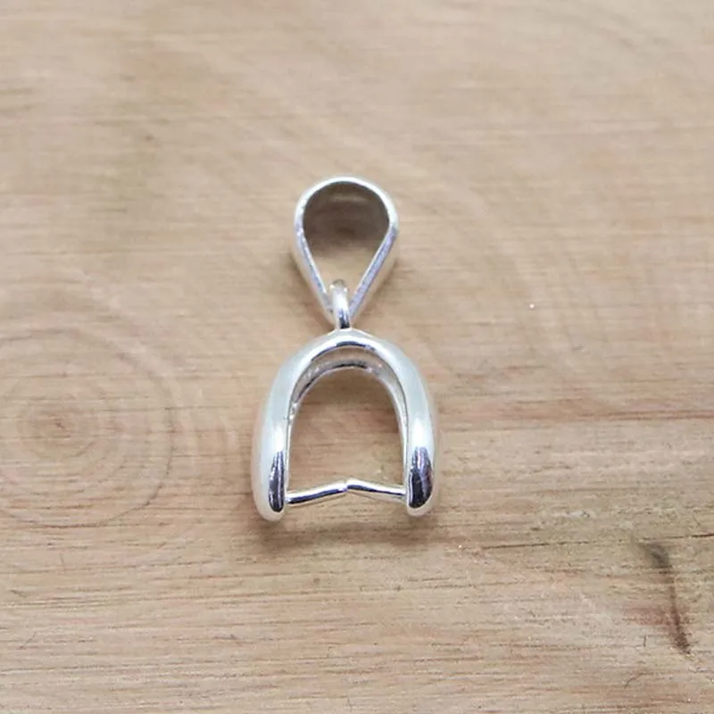 2pcs Genuine Real Pure Solid 925 Sterling Silver Pendant Clip Clasp Pinch Hook Pin Bail Beads Connectors Jewelry Making Findings