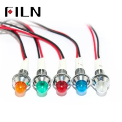 Voyant LED en métal étanche IP67, lampe de signalisation, sceau pilote, rouge, jaune, bleu, vert, blanc, 3V, 5V, 6V, 9V, 12V, 24V, 110V, 220V, 10mm