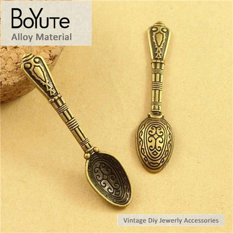 BoYuTe (100 Pieces/Lot) 43*10MM Antique Bronze Plated Soup Ladle Diy Pendant Charms Jewelry Accessories Wholesale