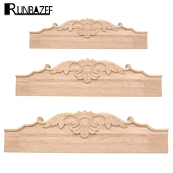 RUNBAZEF Woodcarving Applique Furniture Fittings TV Bathroom Cabinet Tooth Board Solid Wood Baffle Carved Skirt Home Decor Craft