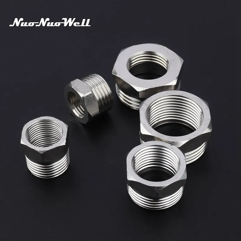 

1pc Stainless steel 1/4" 3/8" 1/2" 3/4" 1" Thread Reducing Connector Plumbing Metal Thread Connector for Garden Irrigation