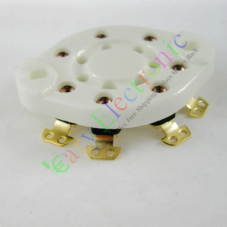 3pcs ceramic tube socket 7 pin tube socket GZC7-13-G golden foot for FU-25,1625,826,832,6A6 tube amplfier