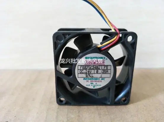 

F6025E24B2 6CM 24V 0.125A 60*60*25mm 3 line double ball converter fan