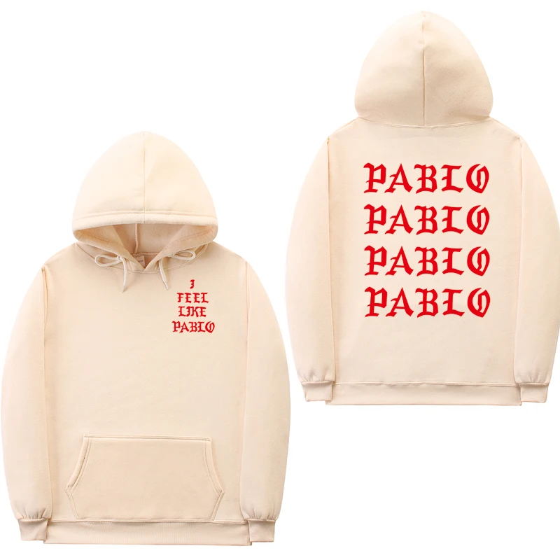 

Fashion Black white sweatshirts men funny letter hoodies i feel like pablo hoodie sweatshirt hip hop pullover hoody sweatshirt