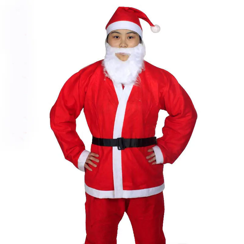 Christmas Xmas Suit Christmas Cosplay Clothing 5 in 1 Red Men Women Kid Children Santa Claus Costume onesies costume onesie