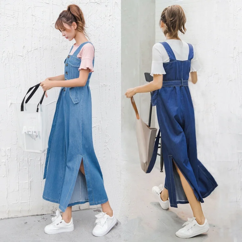 Jumpsuits women 2018 solid wide leg overalls for woman elegant ankle-length pants high waist belted loose jumpsuit DD571 L