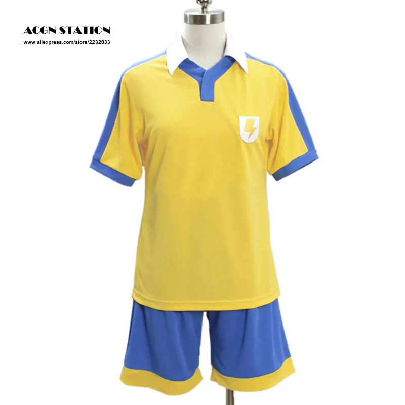 Custom New Inazuma Eleven Raimon School Golden Football Jersey Cosplay Costume Customize costumes for Parties, Halloween