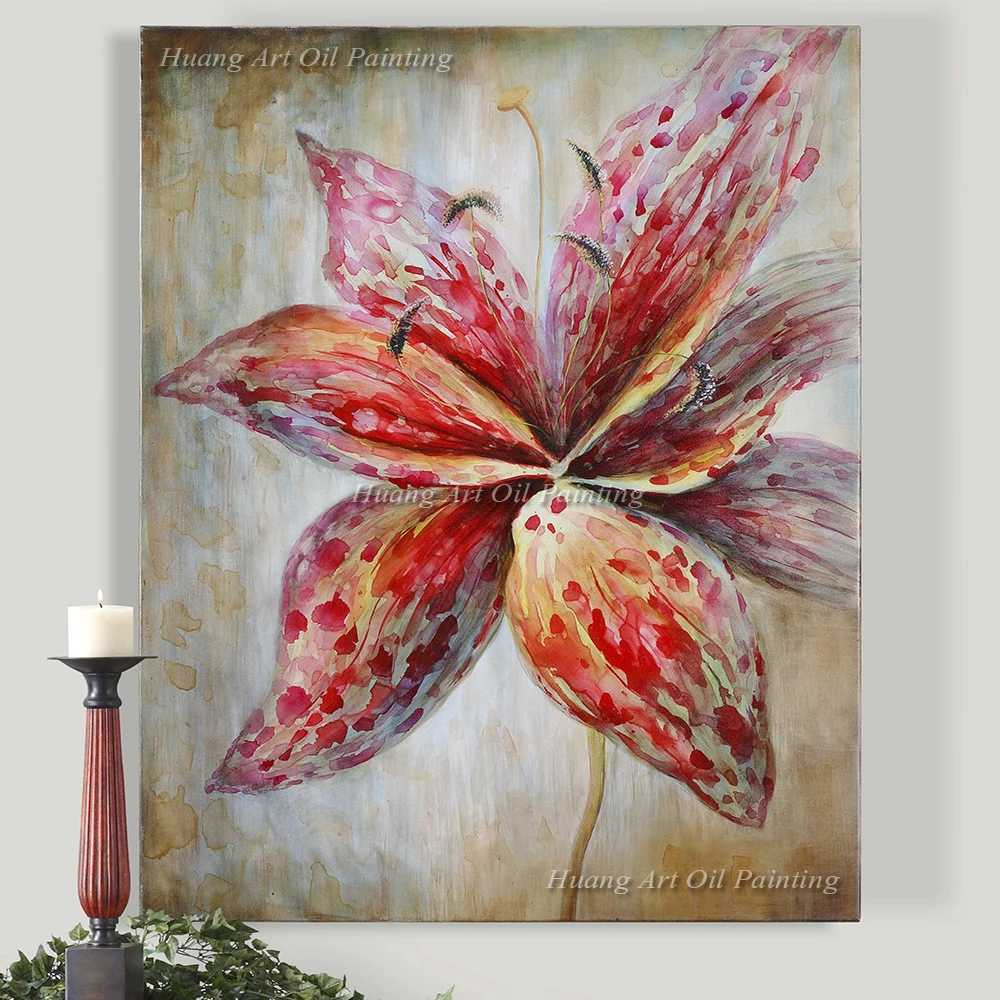 new cheapest wall picture abstract bloom flower art hand painted oil painting for home decor painting on canvas