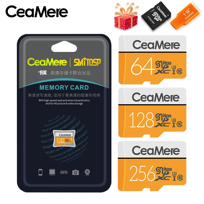 CeaMere  5PCS memory TF Card 256GB128GB64GB 32GB16GB8GB Class 10 tf/sd 4GB Memory Card Memory for Smartphon Adapter