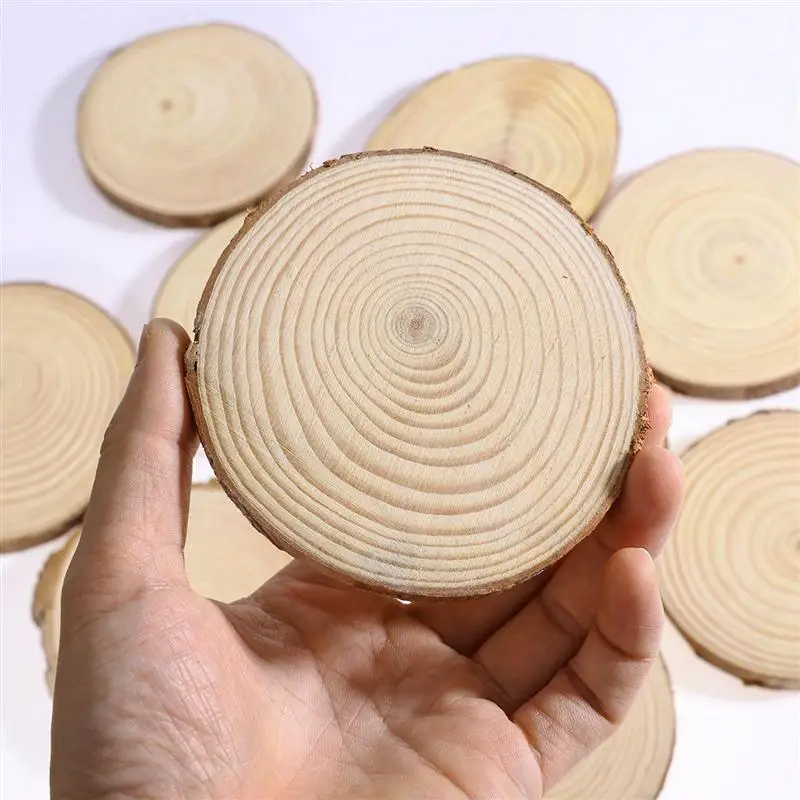 Tree Bark Size 3 Unfinished Christmas Ornaments Round Circle Slices Wood Discs Wood Slices Log Discs DIY Craft For Wedding