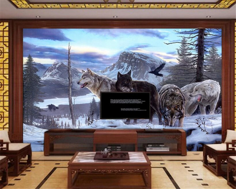 beibehang High quality fashion personality Spirit Wolves wall paper backdrop decoration painting papel de parede 3d wallpaper