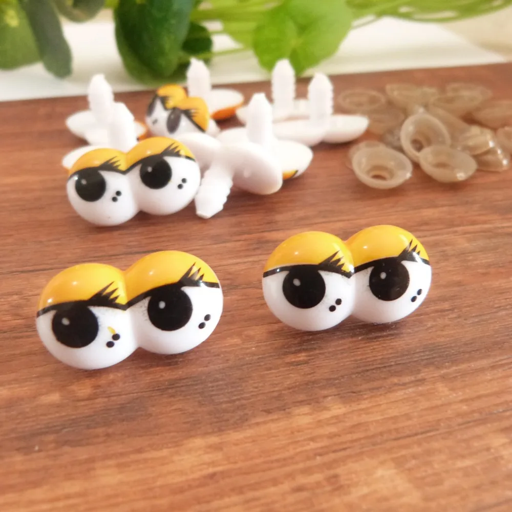 28x38mm Neue Niedliche Bedruckte Augen aus Kunststoff, Sicherheits-Tieraugen & Weiche Unterlegscheiben für DIY-Puppen-Bedarf - 20 Stück - 50 Stück - 100 Stück – Detail 4