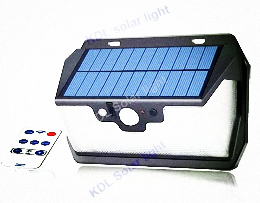 55 LED 900lm Solar Light remote control radar smart  3 side lighting Waterproof ip65  Lig IP  camp street wall lamp yard ca