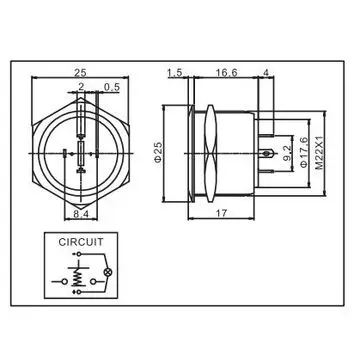 10 pieces 22mm Momentary Normally Open Ring Illumination Push Button Anti Vandal Switch