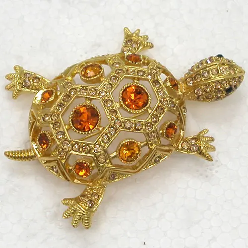 

Rhinestone brooch Turtles Pin brooches C2026 G2