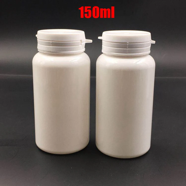 

20pcs 150ml White Color PET Health Care Plastic Bottles, Capsule Bottles, Sample Jar, Pills Containers With Tearing Caps