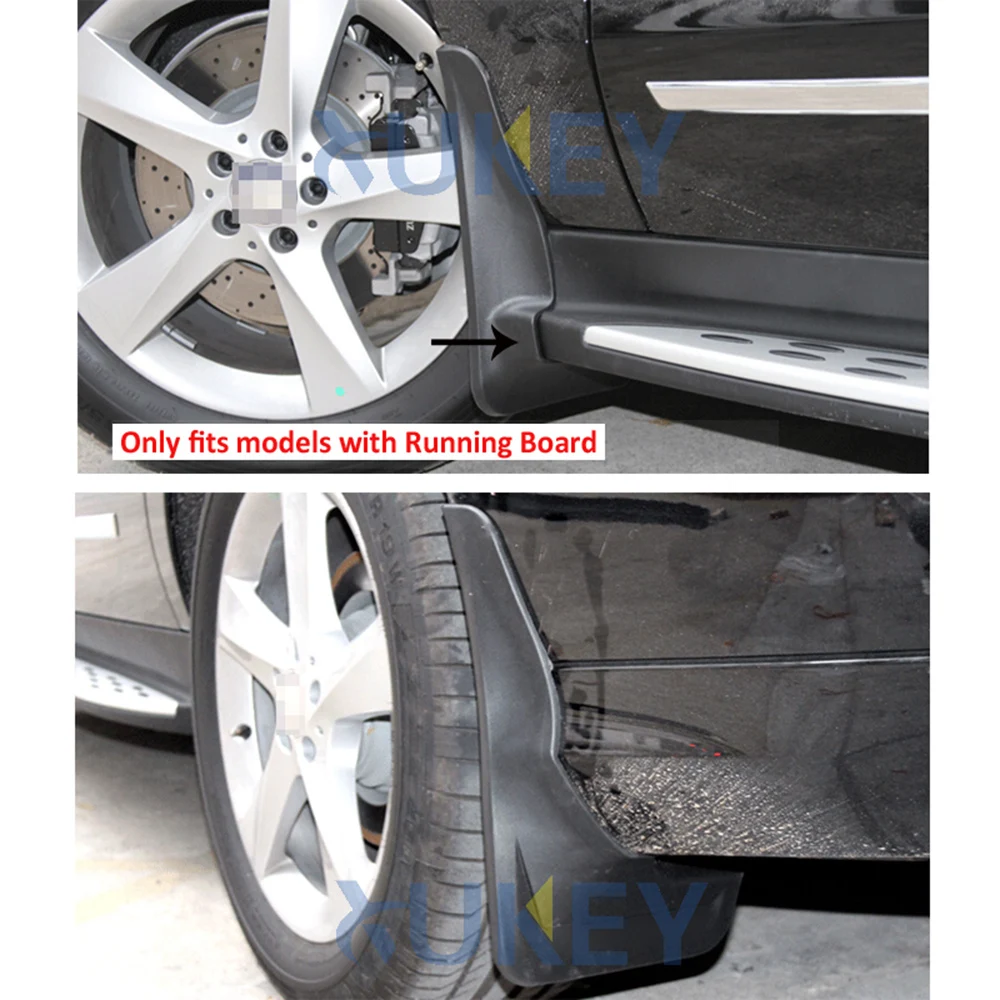 Accessories Mud Flaps For Benz M Class ML W166 2012-2015 ML300 ML350 ML500 W/Running Board Mudflaps Splash Guards 2013 2014