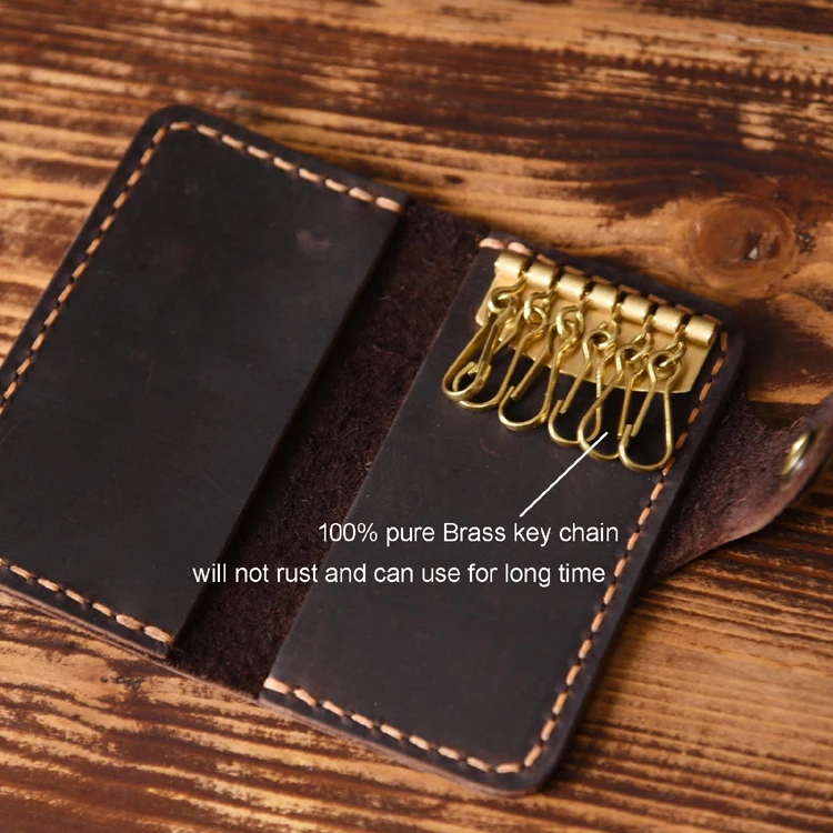 100% Handmade Vintage Genuine Leather Key Holder Men Leather Key Wallet Men key case Women key organizer Fashion pouch Bag