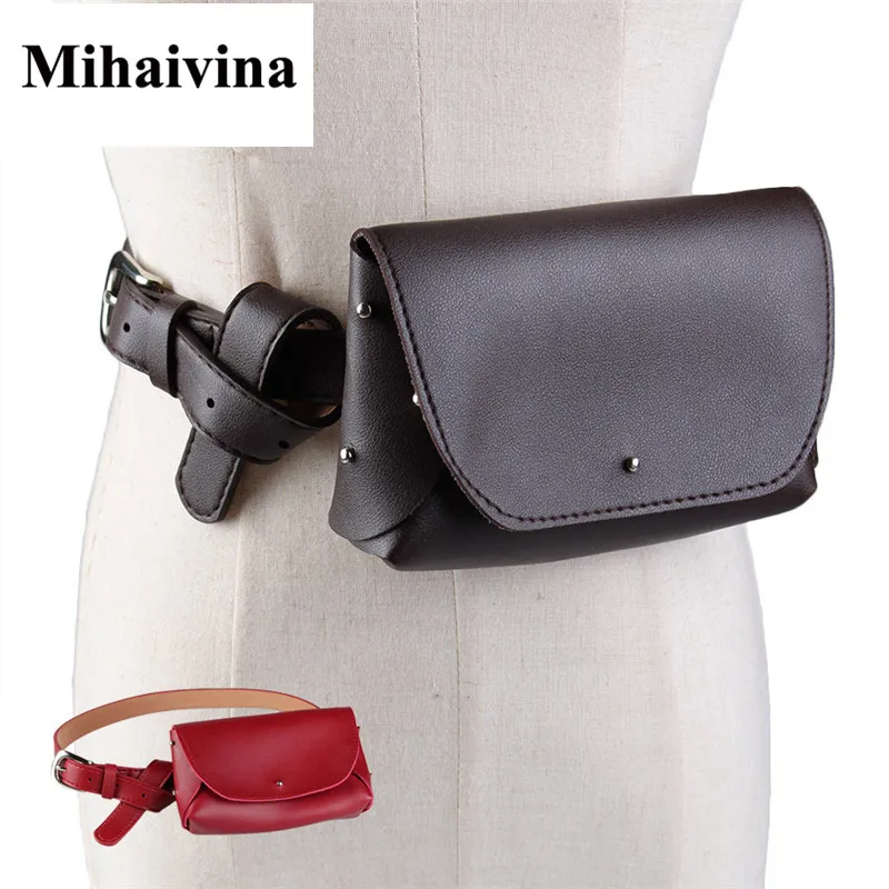 

New Vintage Women Belt Bag Fashion Lady's Waist Leather Women Bags Pack Femal Phone Pouch Small Waist Pack Bag