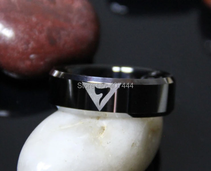 Free Shipping USA UK Canada Russia Brazil Hot Sales 8MM Black Top Silver Edges 14TH Degree Masonic Tungsten Carbide Wedding Ring