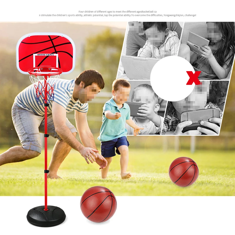 Outdoor Indoor Sport Basketball Playing Toy Set Adjustable Stand Basket Holder Hoop Goal Game Mini Child Yard Game Boy Toys Gift