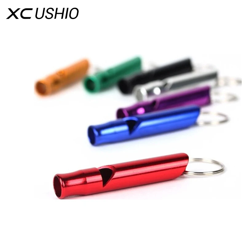 Multifunction Whistle With Keyring Keychain 1Pcs Aluminum Emergency Survival For Camping Hiking Outdoor Sport Training Mini size