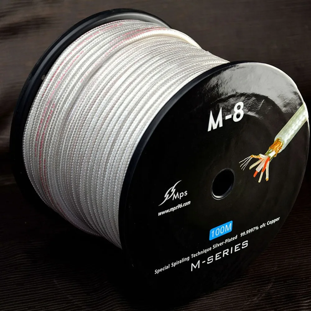 

MPS M-8 High-End Flagship Signal Line 99.9997% OFC Silver Plated Signal Wire Hifi Audio RCA Cable coated line Audio wire 1meter