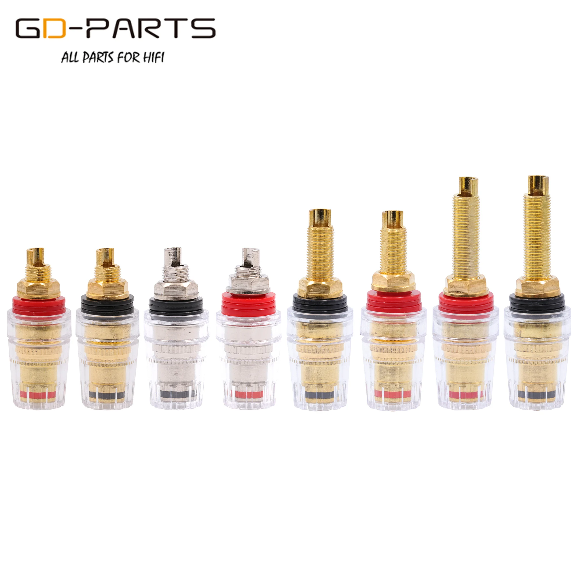 

Gold Nickel Plated Brass 5 Way Speaker Binding Post Amplifier Banana Jack Connector Hifi Audio Terminal Long Short Thread