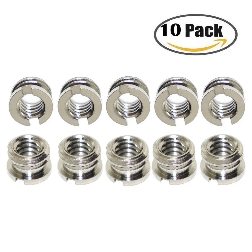 Резьбовой Адаптер 1/4 дюйма-20 до 3/8 дюйма-16 Резьбовой Адаптер Стандартный Резьбовой Адаптер для камеры (10 упаковок), адаптеры от 1/4 до 3/8