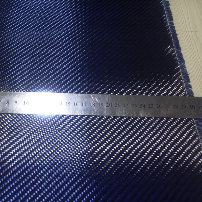 Free shipping Blue Kevlar & 3K Carbon fiber mixed Fabric 20\