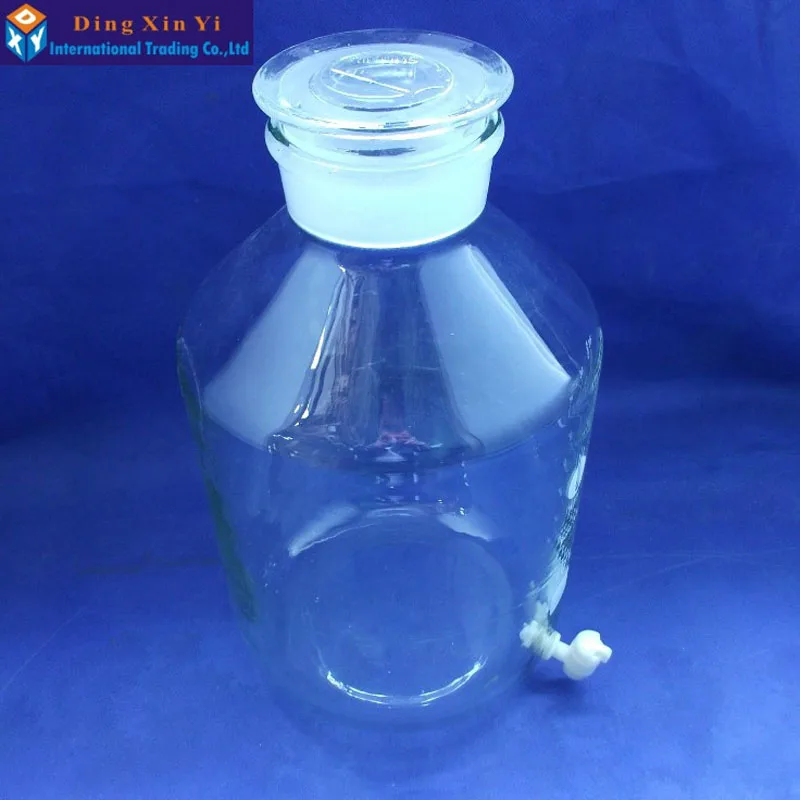 10000ml 1pc/lot aspirator bottle Glass bottle with plastic stopper and stopcock  for serving wine or water