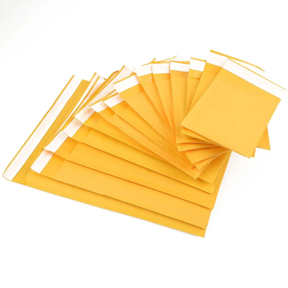 High Quality Kraft Paper Window Envelopes Bag Mailing Bags Moistureproof Self Seal Yellow Stationary Bag For Jewelry Packaging