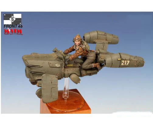 New Unassembled 1/35 Female pilot with the hover bike and figure    Resin Kit DIY Toys Unpainted resin model