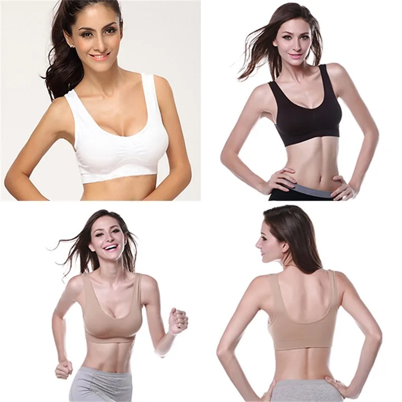 Women Girls Padded Wireless Seamless Bra Vest Tops Rimless Bras Plus Size