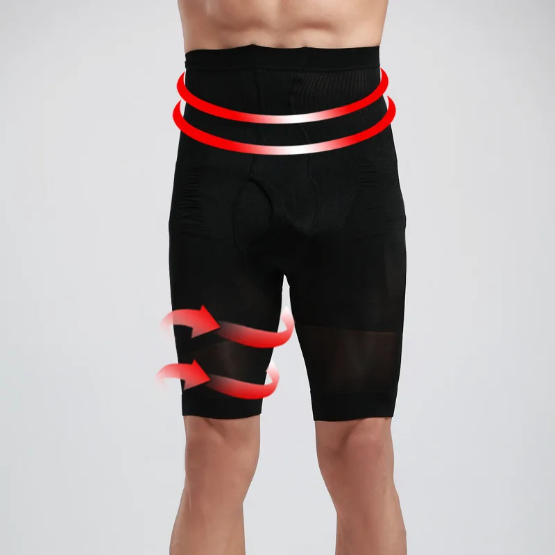 

High Waist Shaping Self Cultivation Vertical Streak Strong Abdominal Retraction Shorts Elasticity Tight Body Shaping Fifth Pants