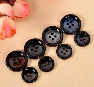 Decorative Buttons 100 Pcs Black Light 15mm&20mm Suit Men Clothing Or Trench Coat Button Materia