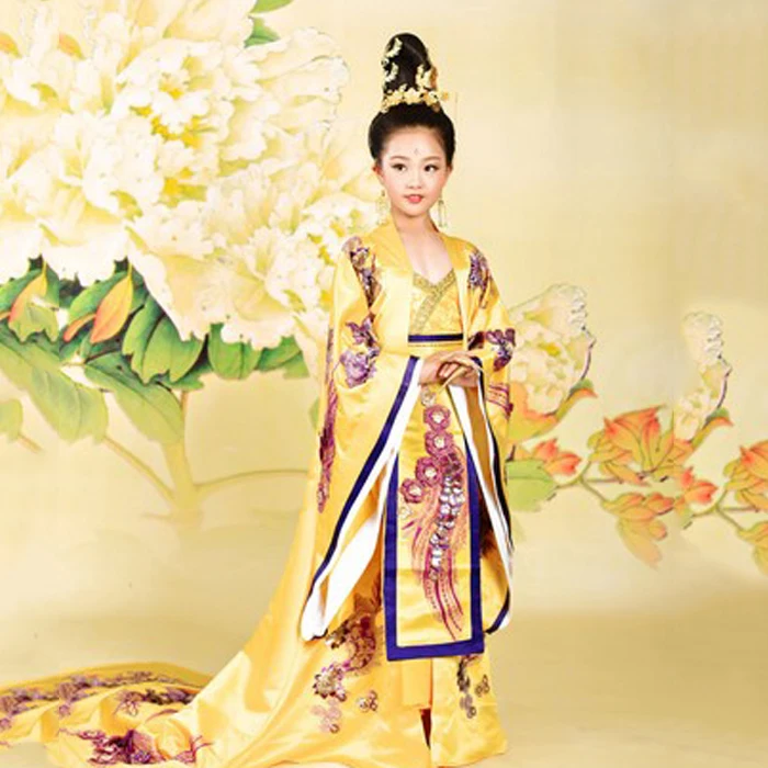 

Dong Du Fu Little Empress of Tang Dynasty Wu MeiNiang Same Design Tang Princess Costume Photography Children's Day Performance