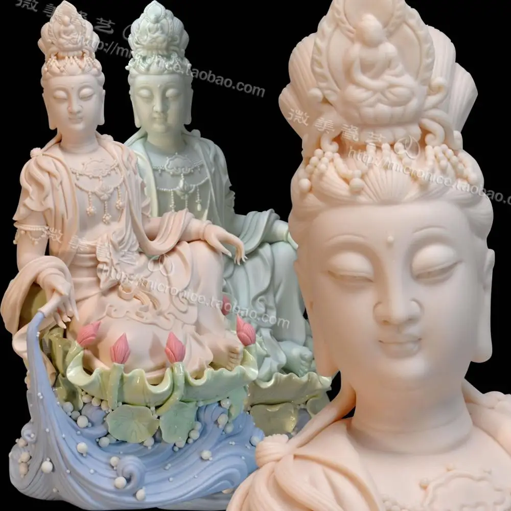 Micro Beautiful 13 inch Guanyin Buddha like elegant and delicate ornaments crafts porcelain Dehua Ceramic Figure