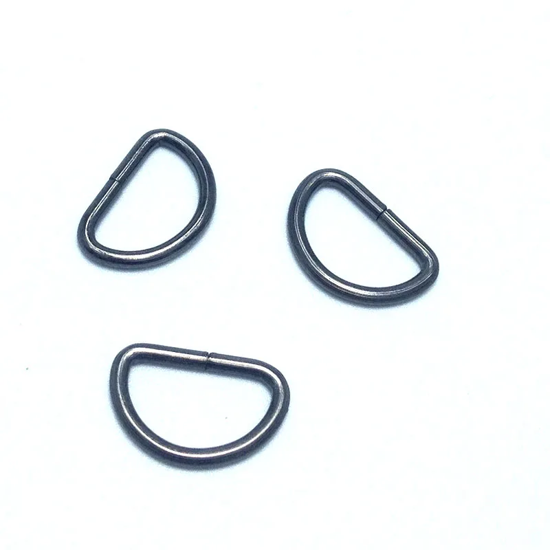 

3/8 Inch ( 10mm ) inside wide Gunmetal Plated Unwelded D Rings 500pcs/lot