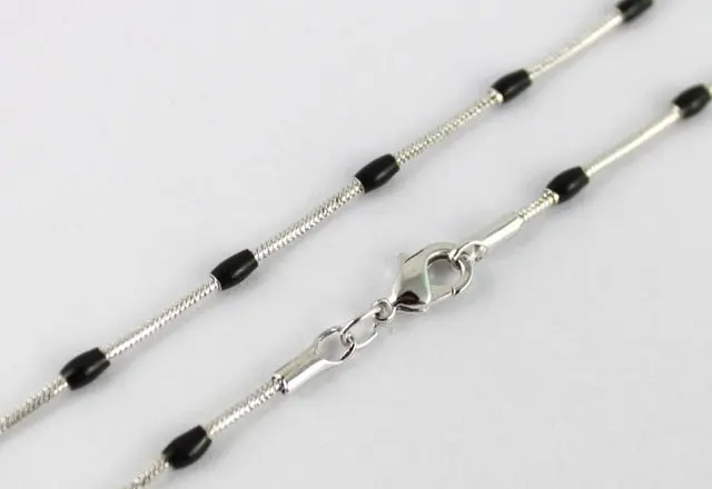 FREE SHIPPING 36PCS 2MM WGP/Black Snake Chain Necklace 18