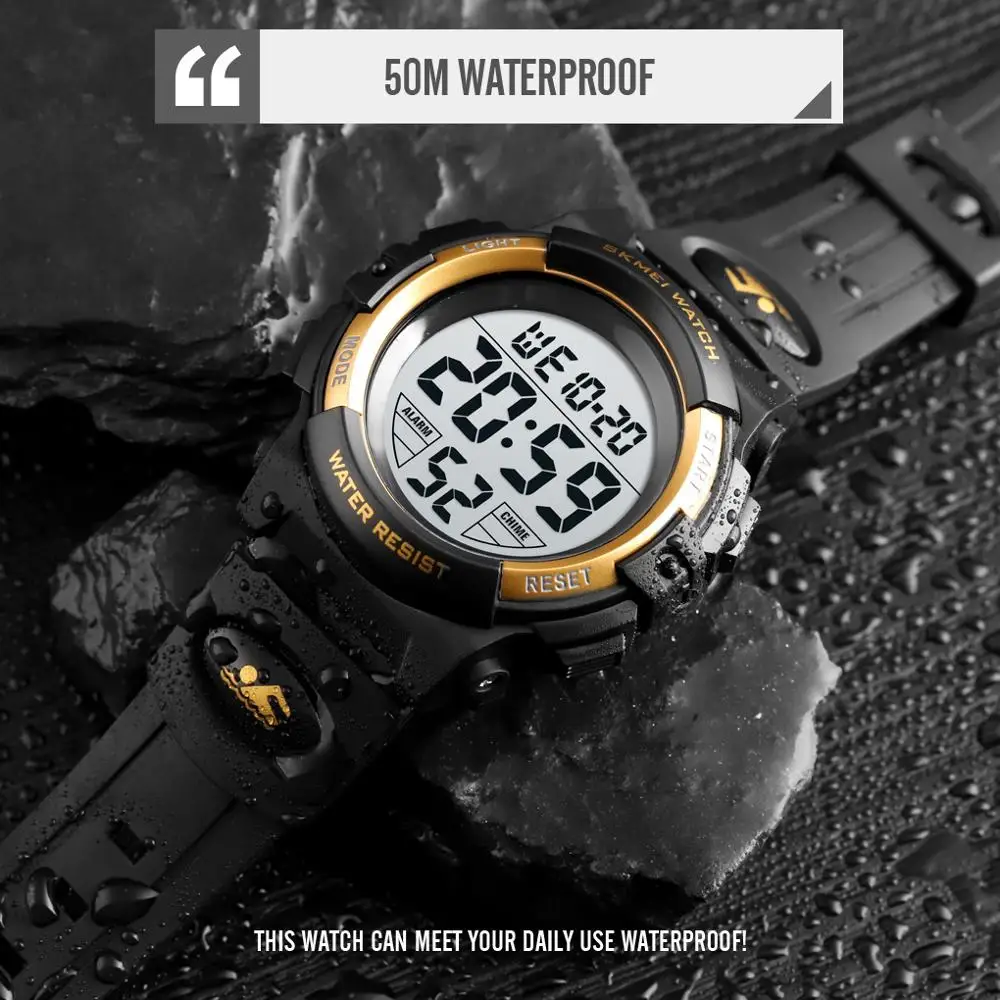 2020 skmei multifuncional cronógrafo esporte relógios crianças led digital assista 5bar à prova dwaterproof água crianças relógios de pulso para meninos meninas