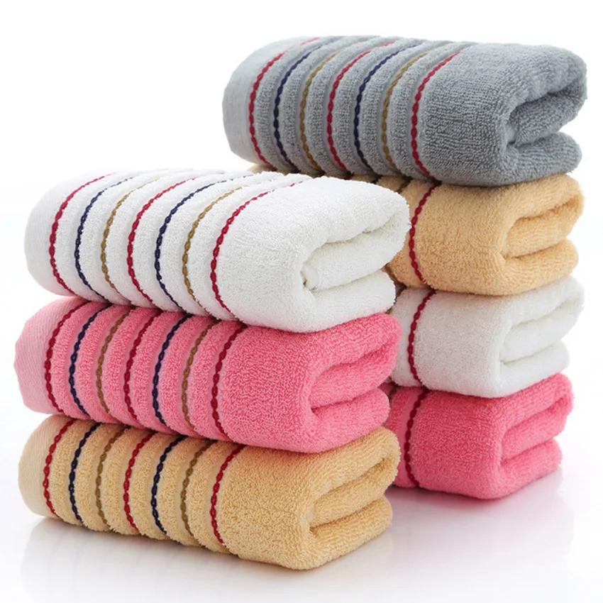 100% Cotton Striped Towels Set Soft Bath Thick Shower Bathroom Home Spa Face Towel for Adults Kids Toalla Serviette Handtuch