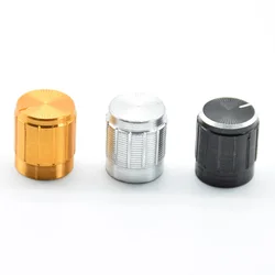 5Pcs Aluminum Potentiometer Knob Cap Inner  Volume Control Rotary Switch 15*17mm 15x17mm  Ship Black gold silver 6mm holes