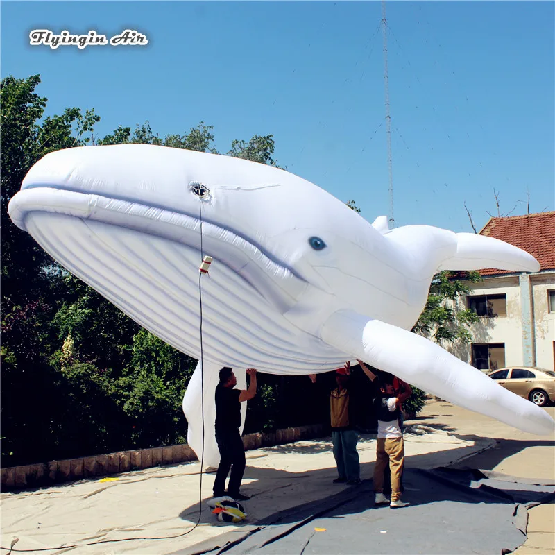 Huge White Inflatable Whale Balloon Marine Animal Model For Aquarium And Party Decoration