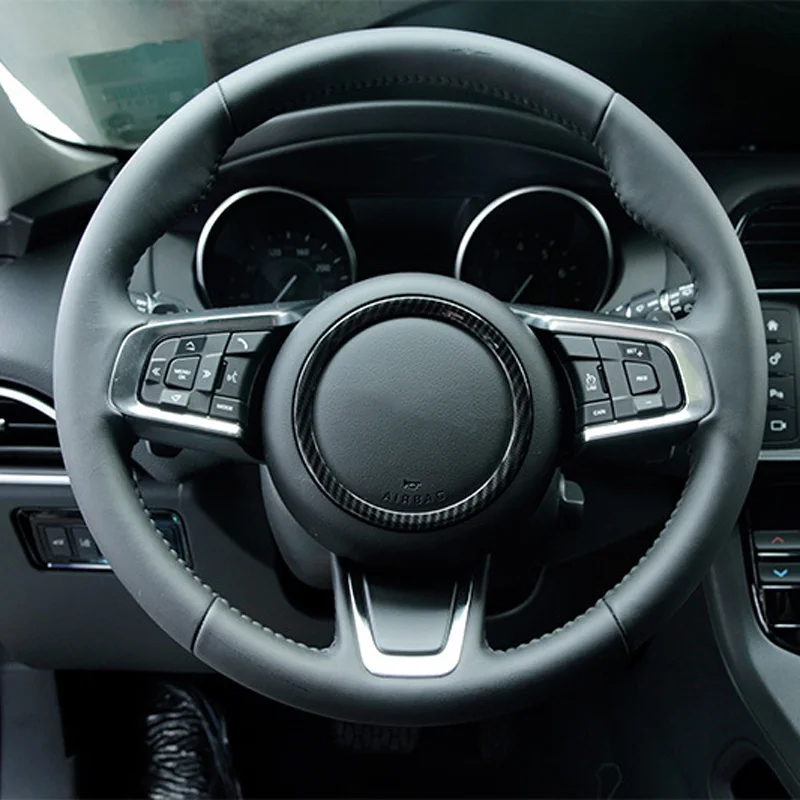 Auto ABS Chrome Steering Wheel Decoration Ring Sticker Logo Decals Trim for Jaguar XF XE F-PACE F-TYPE Car Interior Accessories